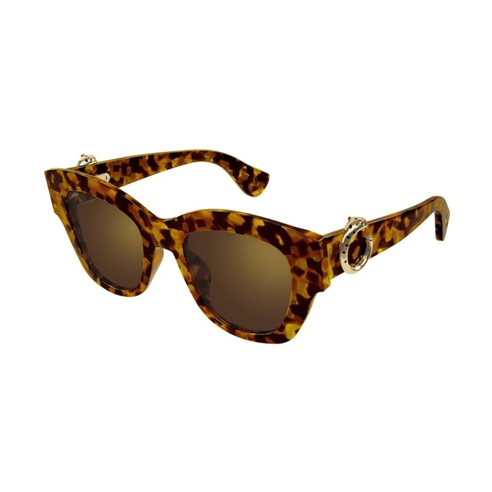 Cartier Women's Brown Sunglasses, 52 Mm, Panthère Cat Eye Sunglasses