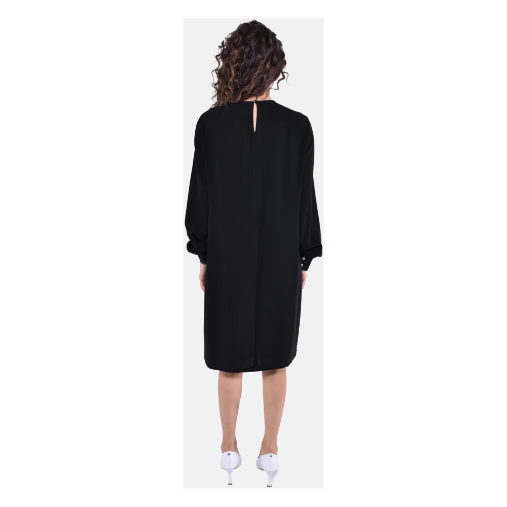 Max Mara Studio Korte cady jurk met lantaarnmouwen Black Dames