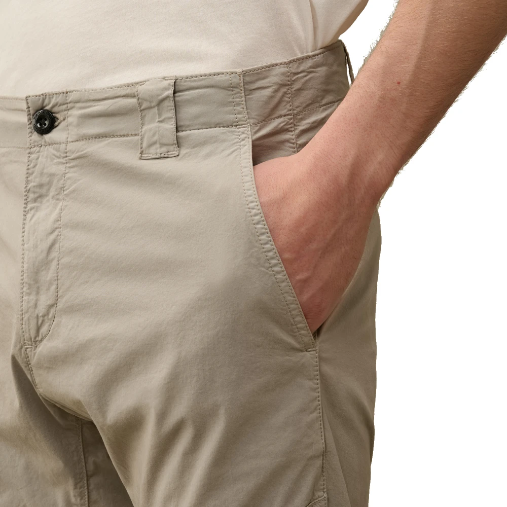 C.P. Company Broek met rits in Twill Stretch met ribboorden Gray Heren