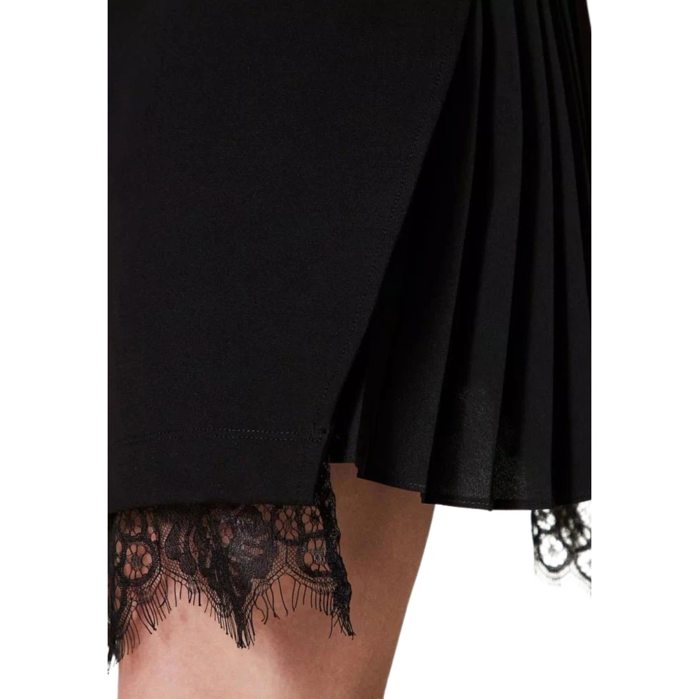 Twinset Zwarte Milano Jurk met Kantafwerking Black Dames