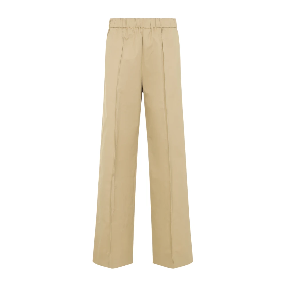 Jil Sander Women's Beige Wide Trousers, Xs, Track Inspired Relaxed Trousers