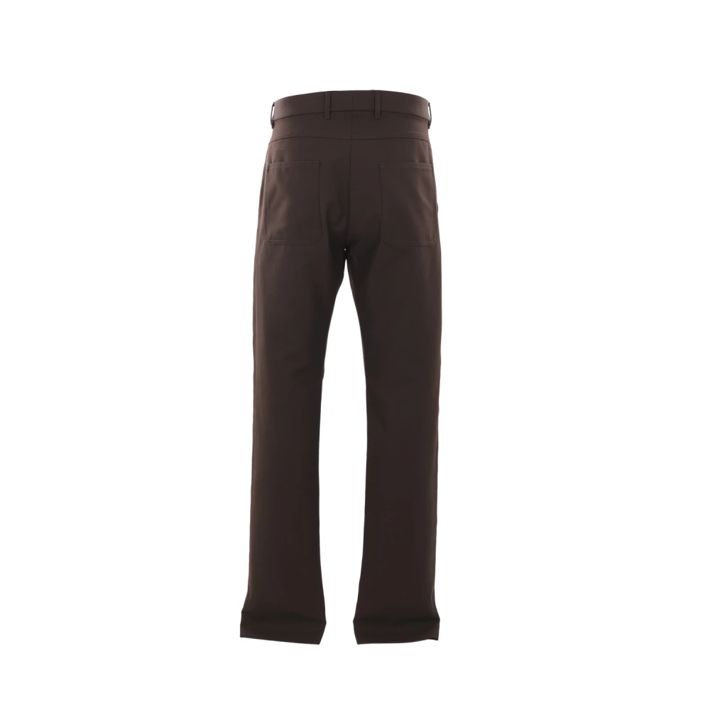 Loro Piana Bruine Wol Katoen Broek Gemaakt in Italië Brown Heren