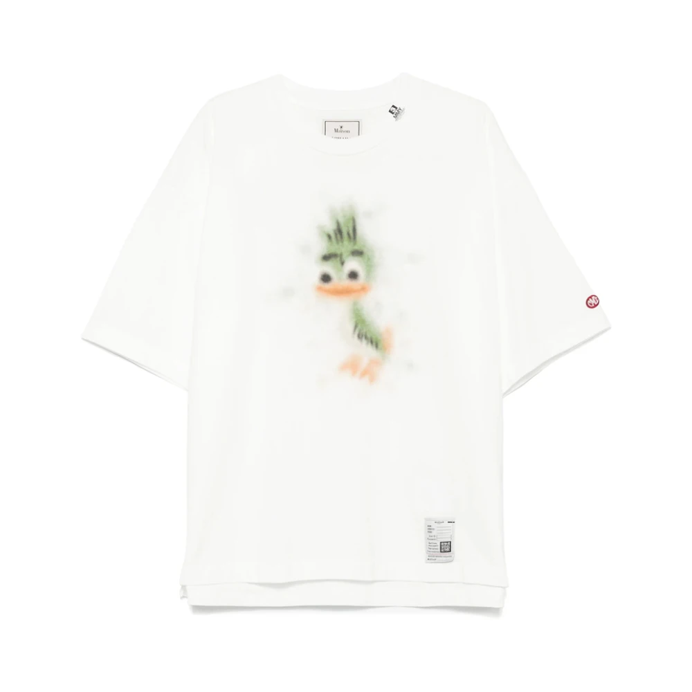 Mihara Yasuhiro Wit Crew Neck Slogan Print T-shirt White Heren