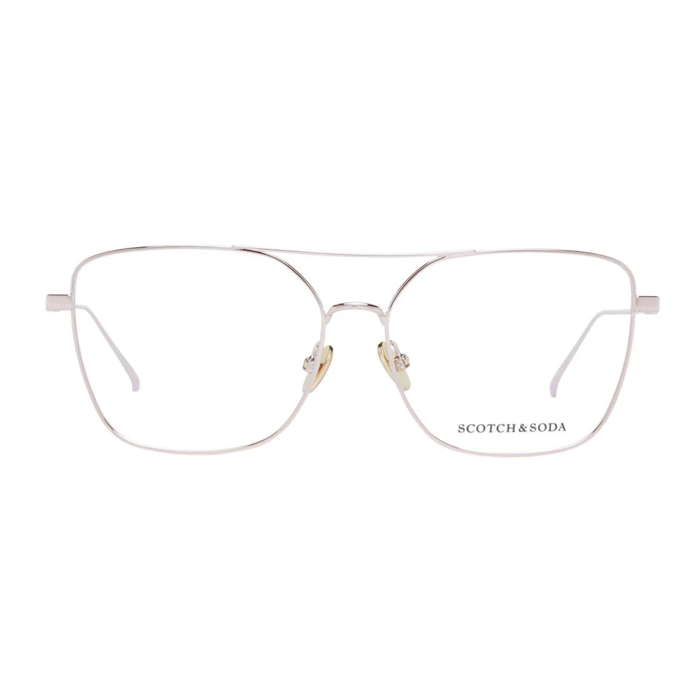 Scotch & Soda Gouden Vierkante Metalen Optische Frames Yellow Dames