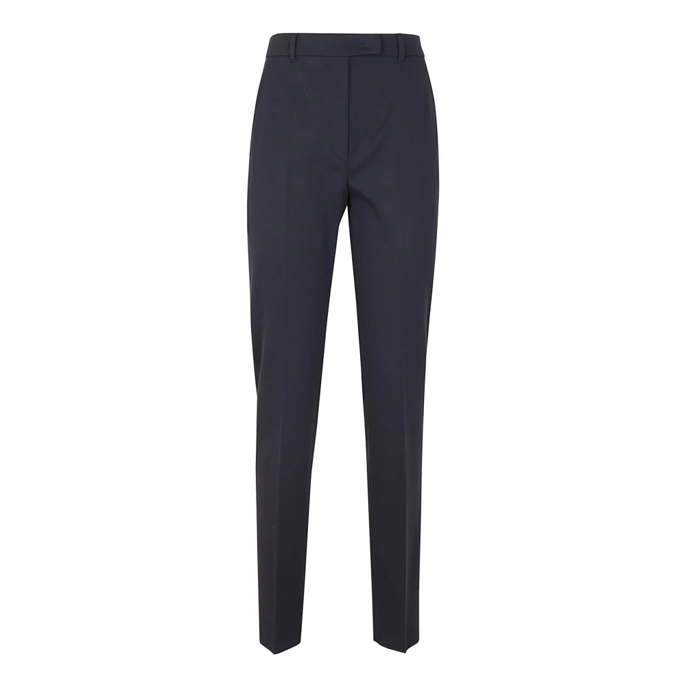 Max Mara Studio Blauwe Jersey Maatwerk Broek Blue Dames
