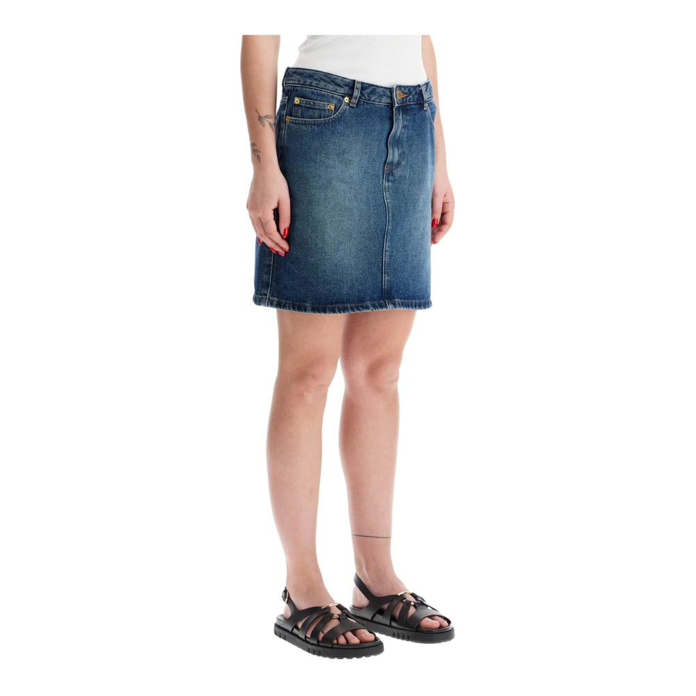 A.p.c. Faded Indigo Denim Mini Rok Blue Dames