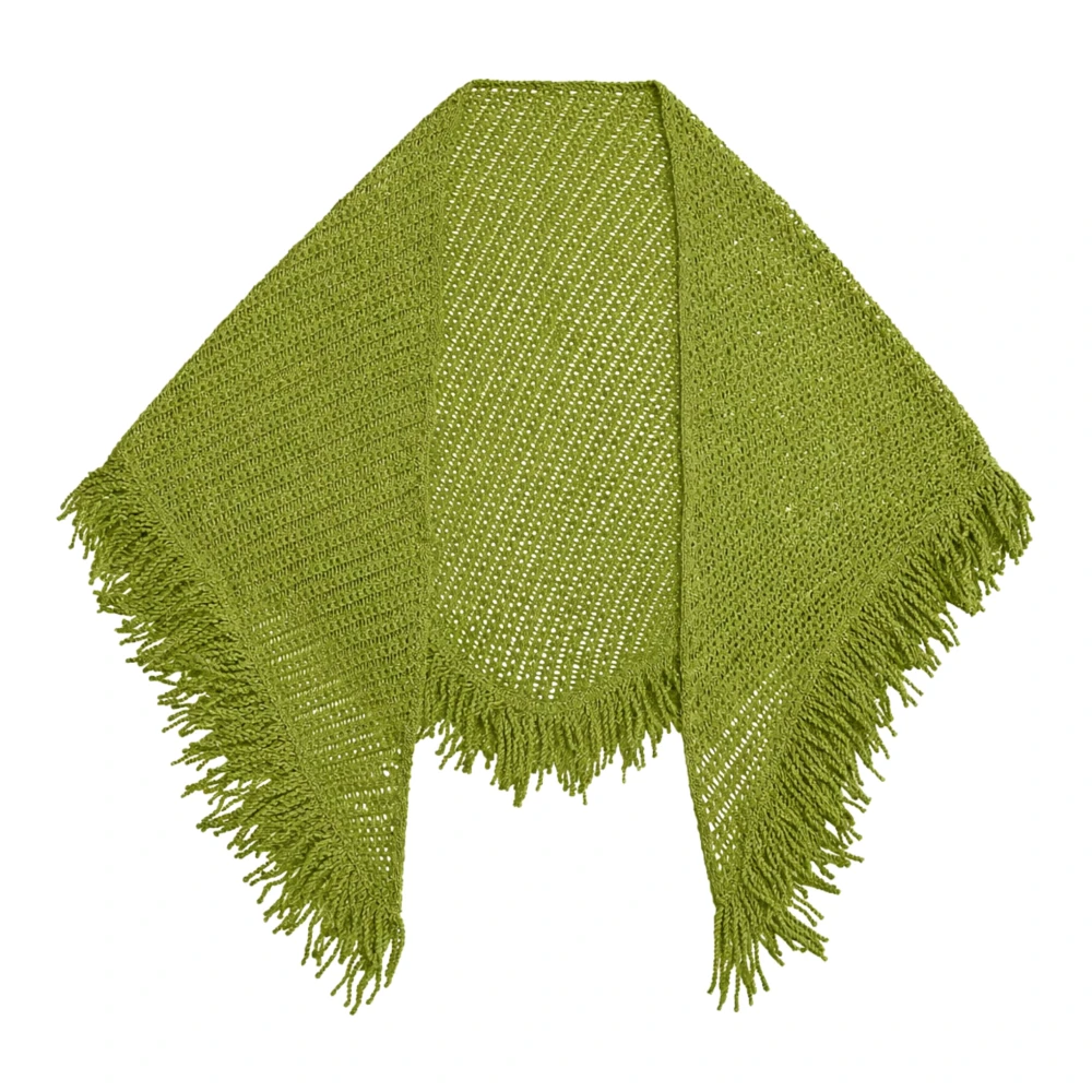 Simona Corsellini Green Scarves, Female, One Size, Scialle In Lurex Traforato Con Maxi Frange