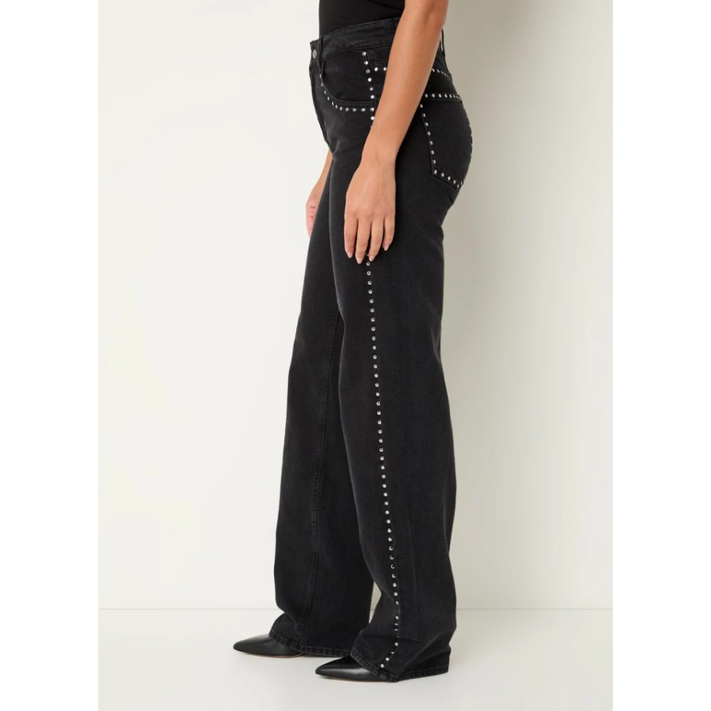 Co'Couture Studded Straight Fit Jeans Black Dames
