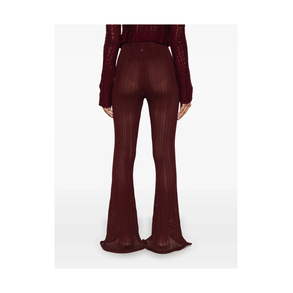 Séfr Bordeauxrode Wijde Pijp Elastische Taille Broek Red Dames