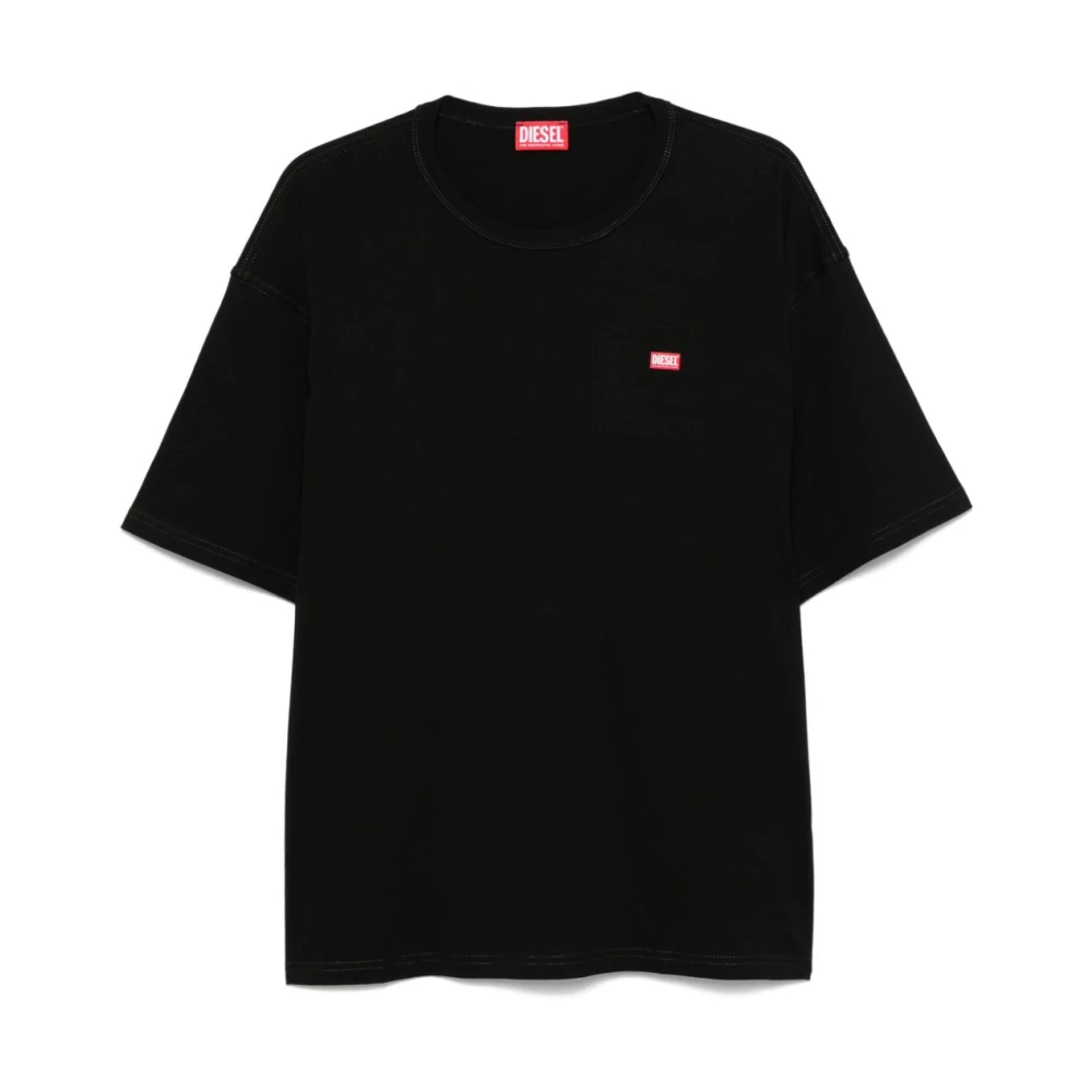 Diesel Zwarte Crew Neck T-shirts en Polos Black Heren