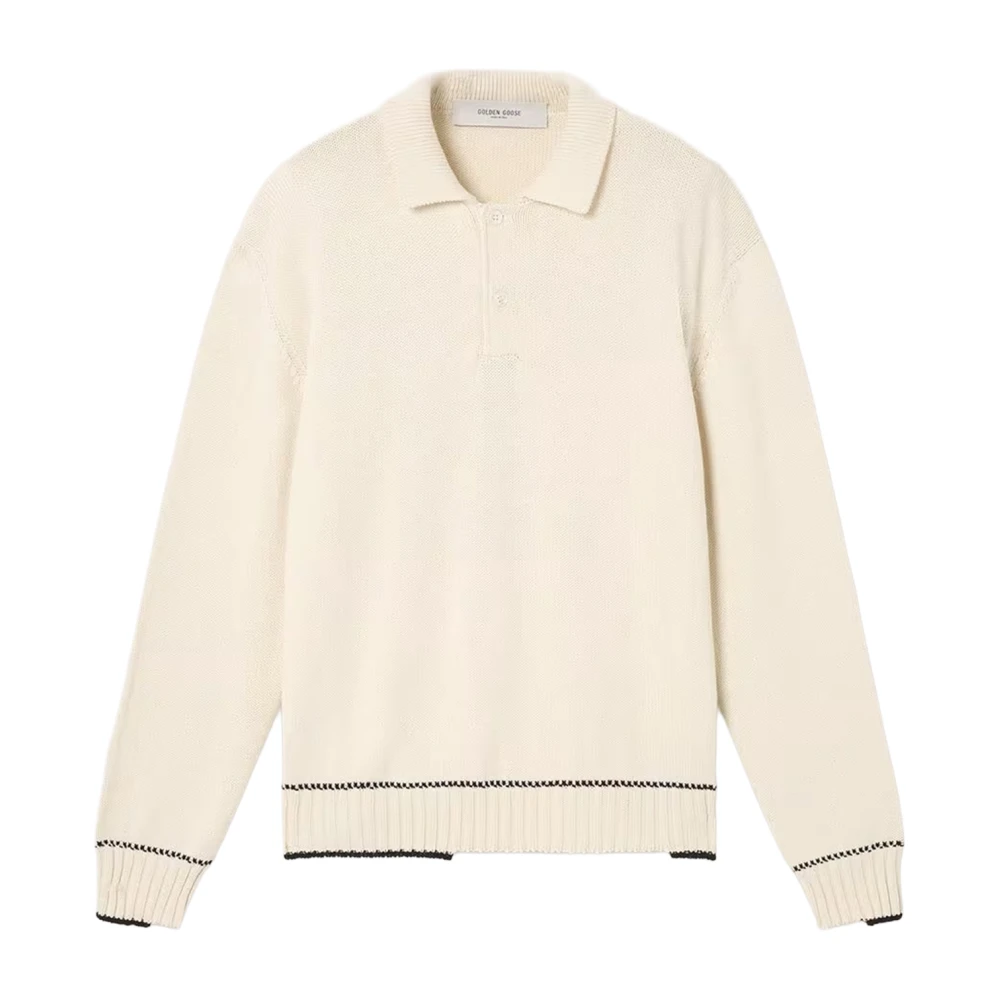 Golden Goose , Round-Neck Knitwear, Male, Beige, S, Gloves