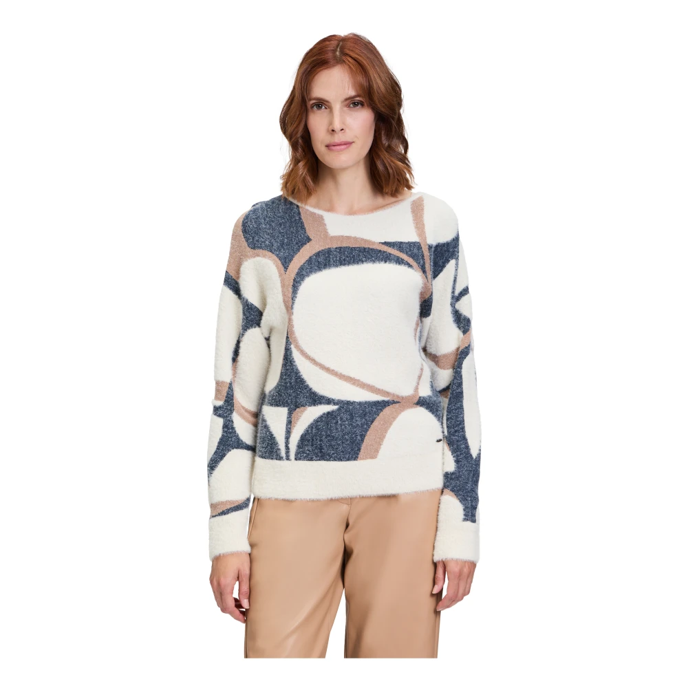 Betty & Co Gebreide trui met effectgaren Multicolor Dames
