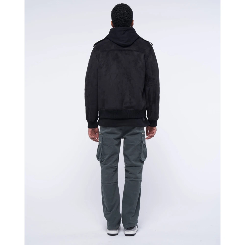 John Richmond Schapenleren jas met capuchon Black Heren