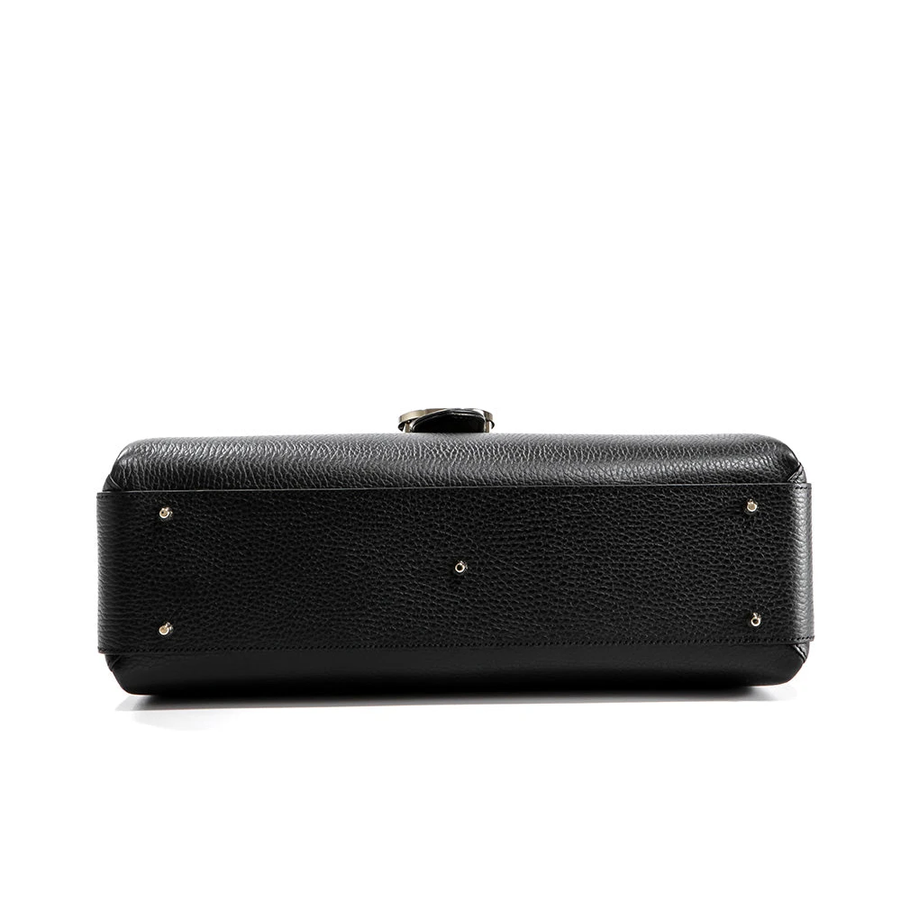Gucci Zwarte Handtas Logo Leer Dollar Calf Black Dames