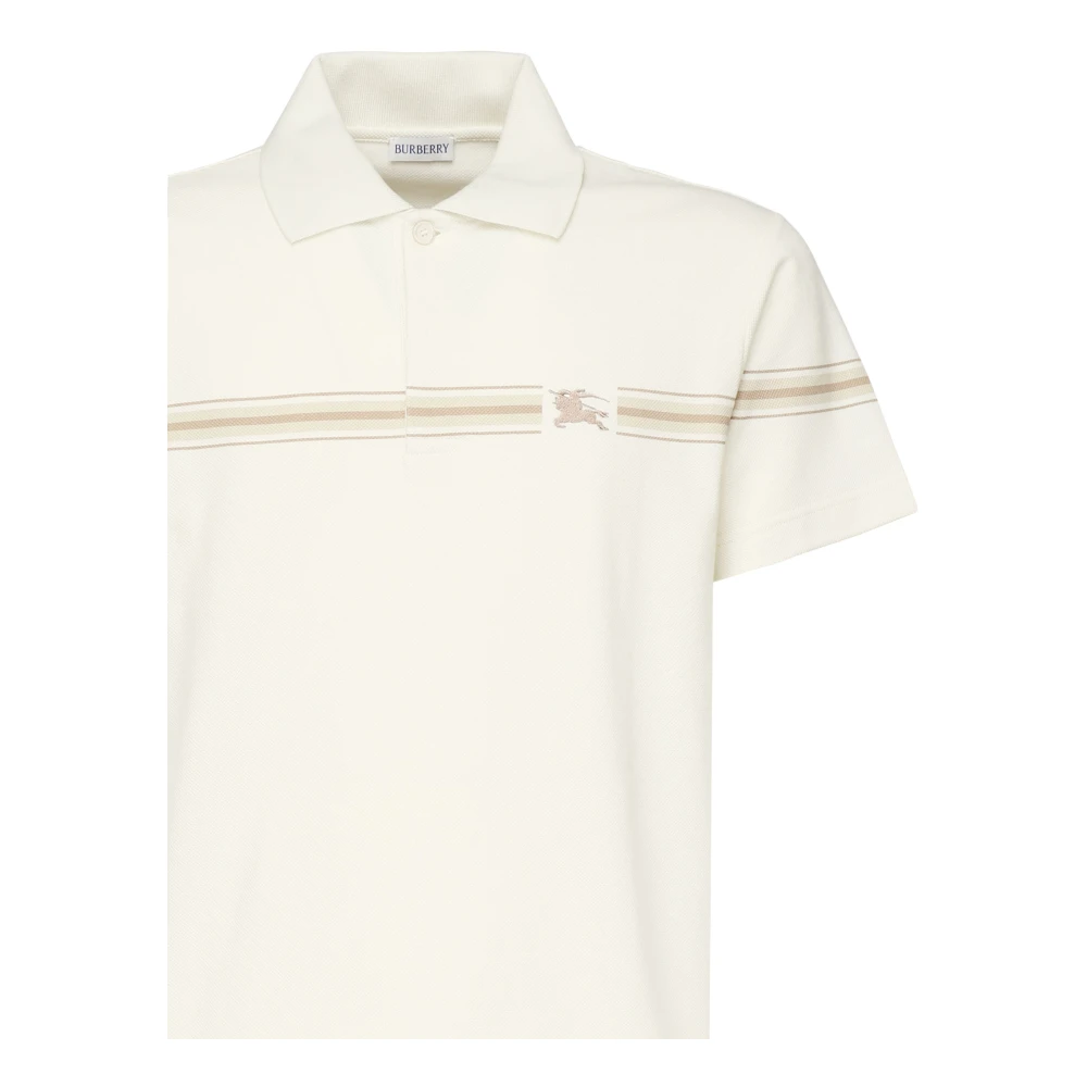 Burberry Witte Polo Shirt met Ruiterontwerp White Heren