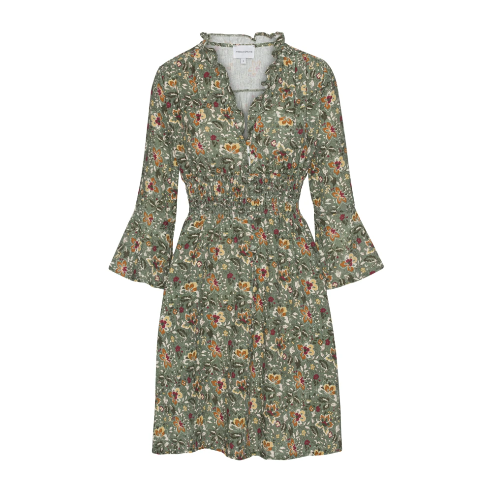 American Dreams Romantische Groene Bloemenjurk Green Dames