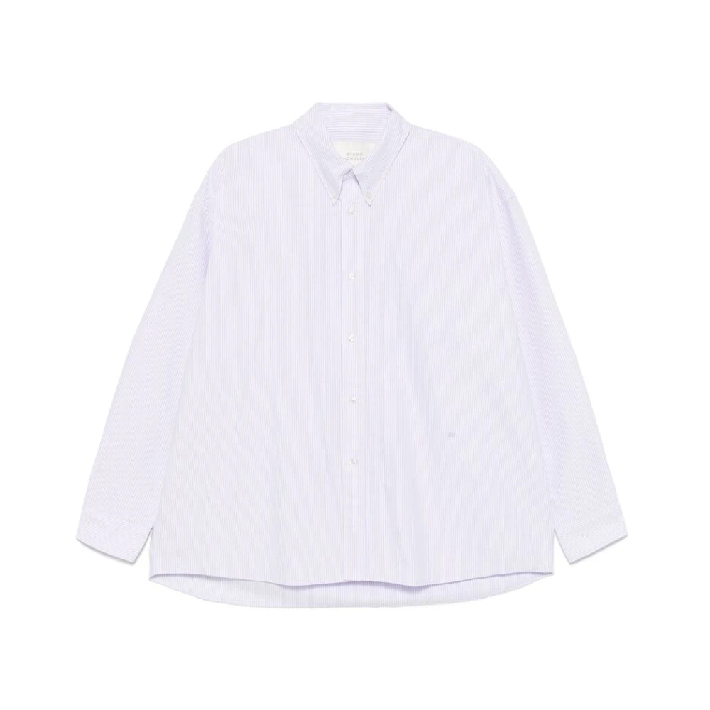 Studio Nicholson Lila Knoop-Down Shirt Lange Mouwen White Heren