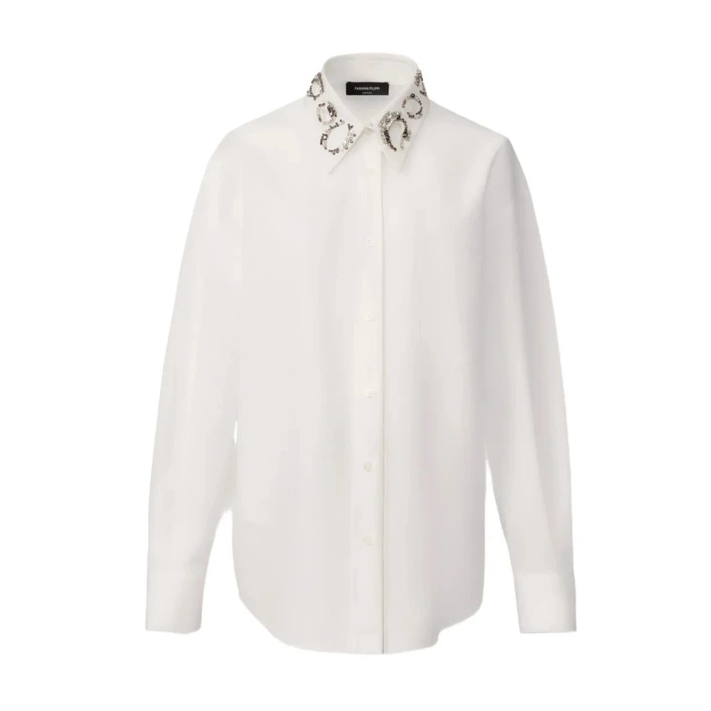 Fabiana Filippi White Poplin Long Shirt - Female - Shirts - S - Blouses & Shirts
