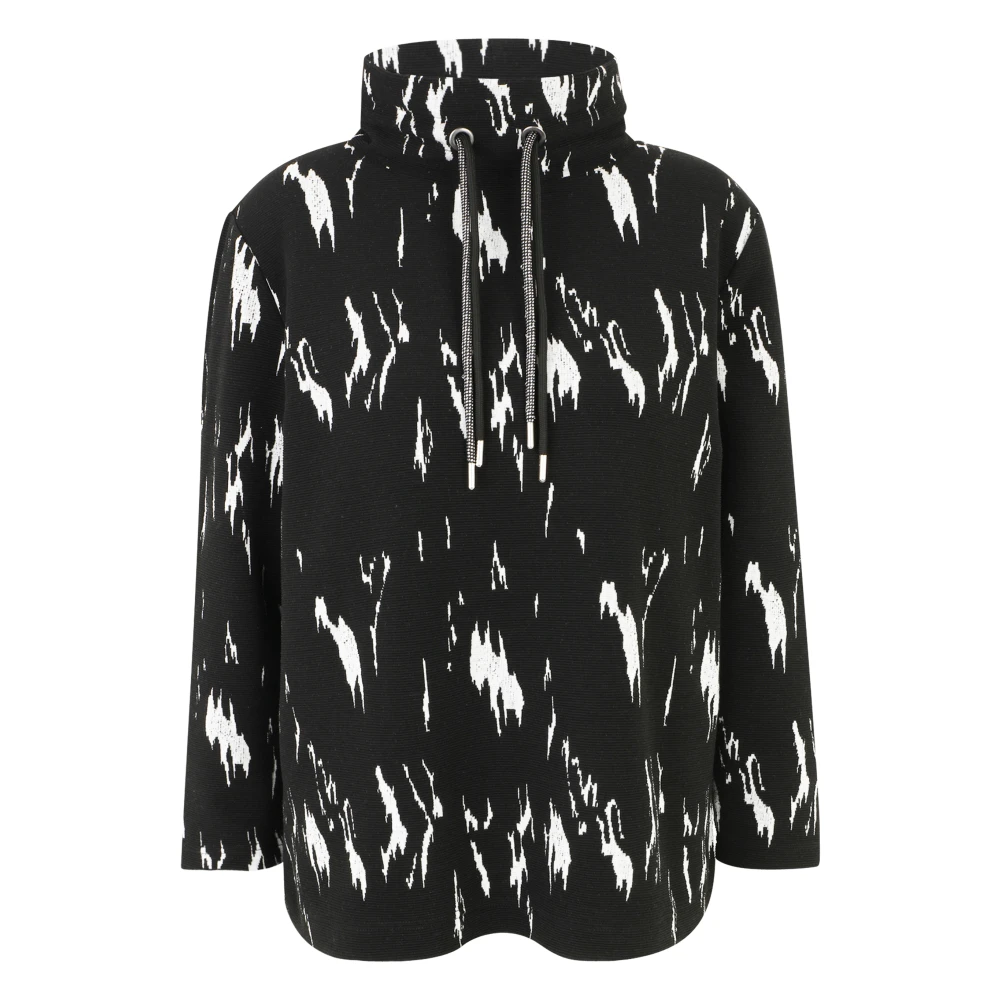 Doris S Grafische Jacquard Shirt met Koorden Black Dames