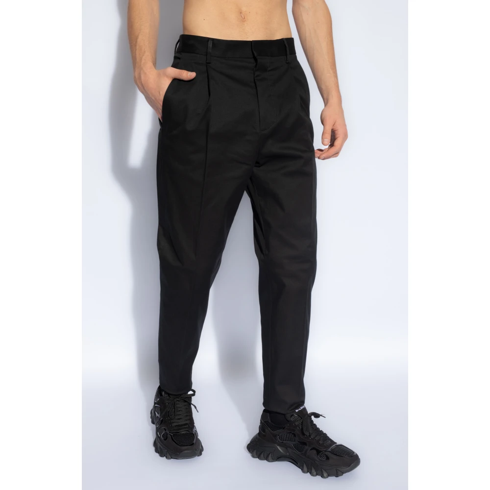 Dsquared2 Plooivoorkant broek Black Heren