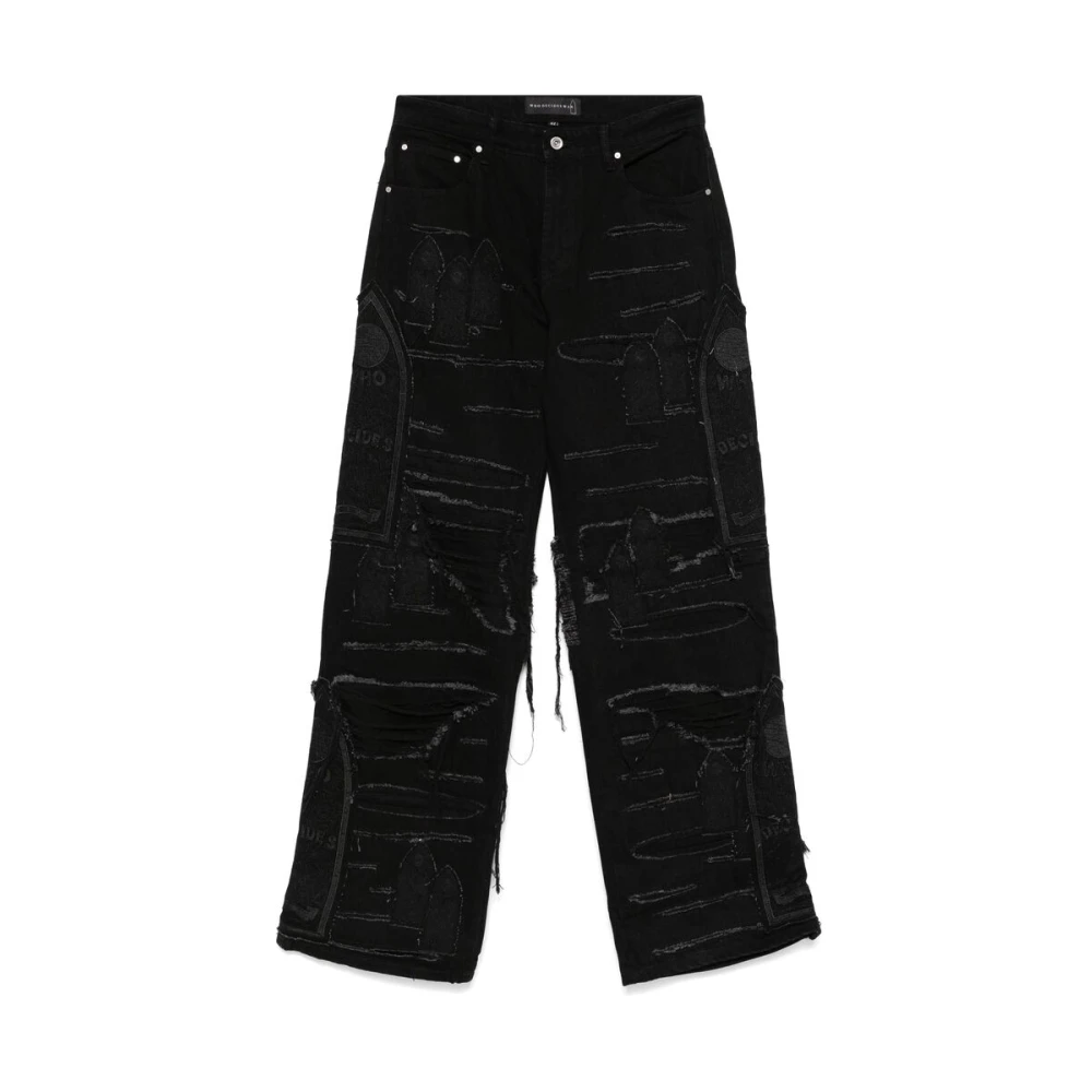 Who Decides War Zwarte Denim Patchwork Jeans Black Heren