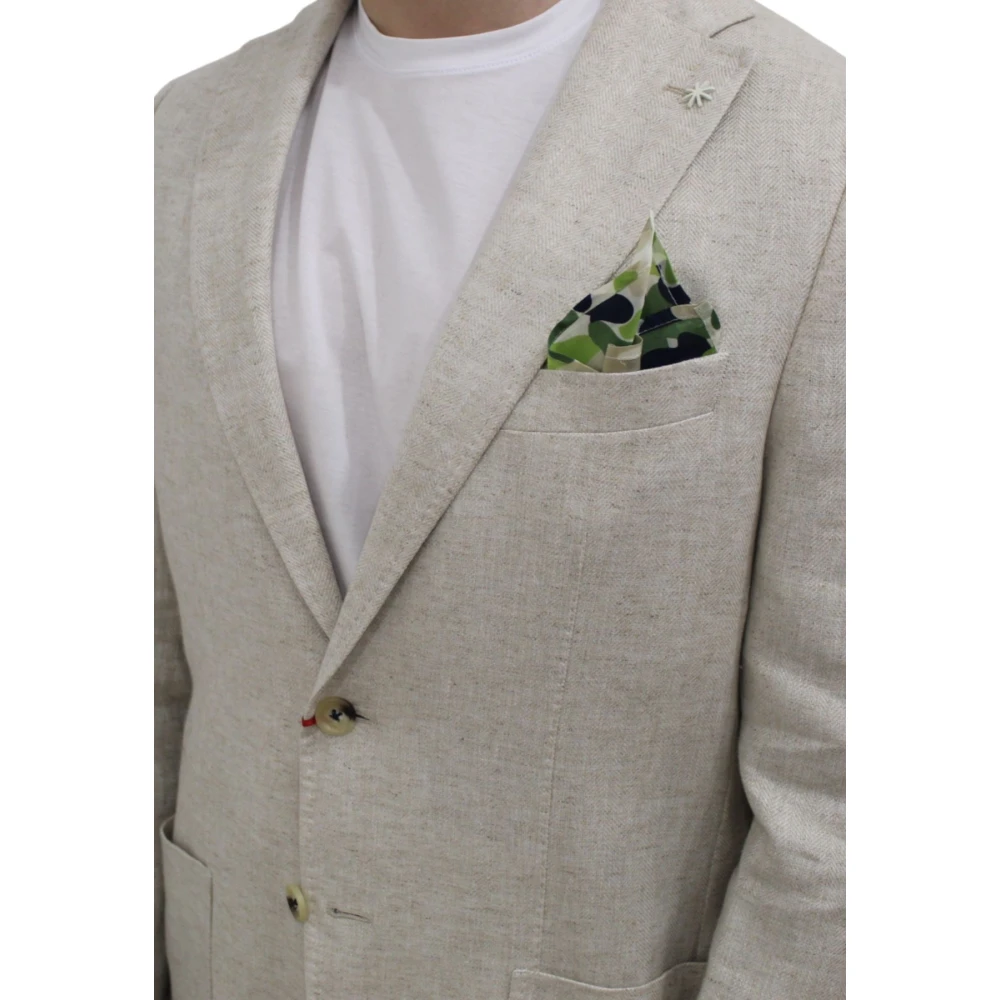 Manuel Ritz Elegante Jas Beige Heren