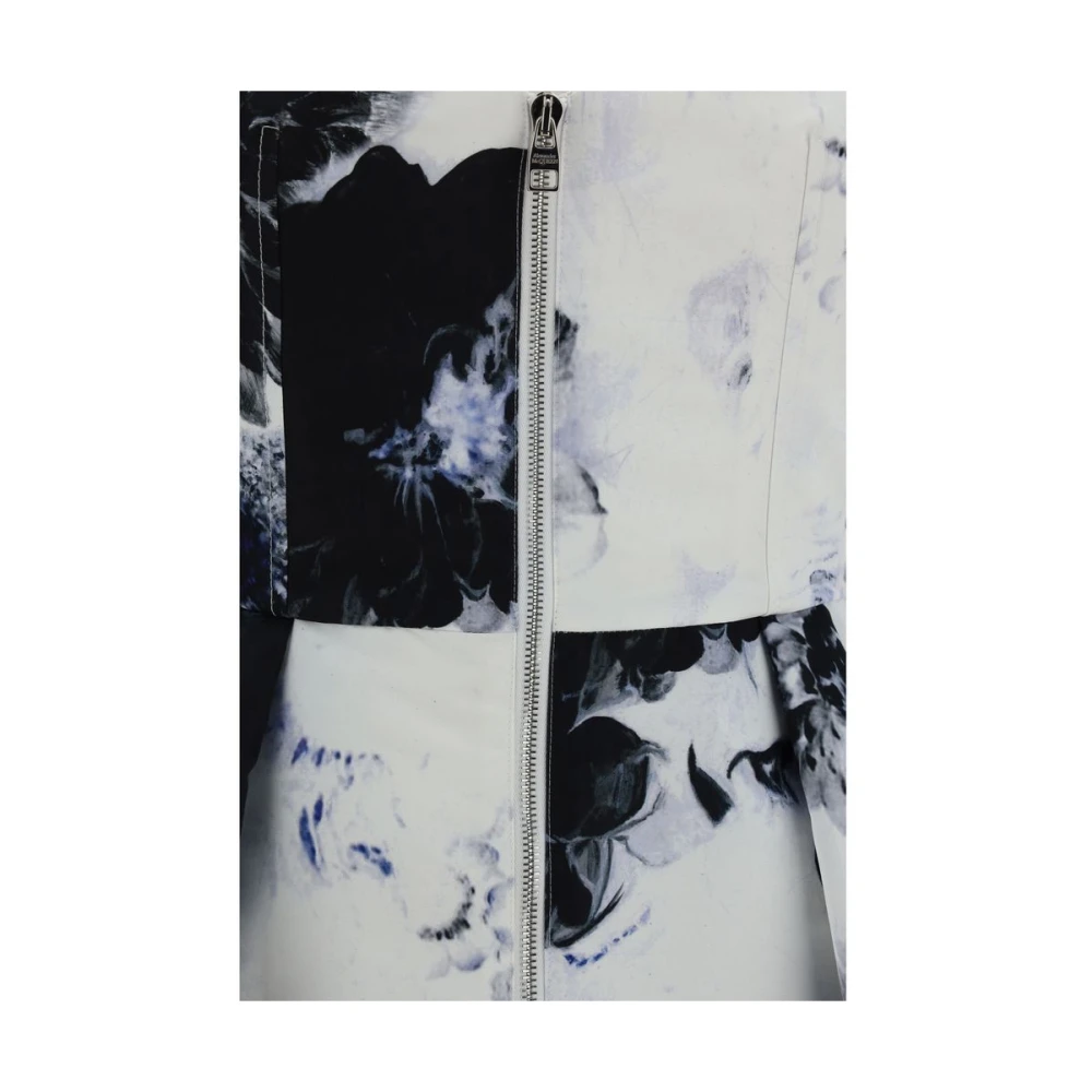 alexander mcqueen Bloemen Mini Jurk met Ruches Zoom Multicolor Dames
