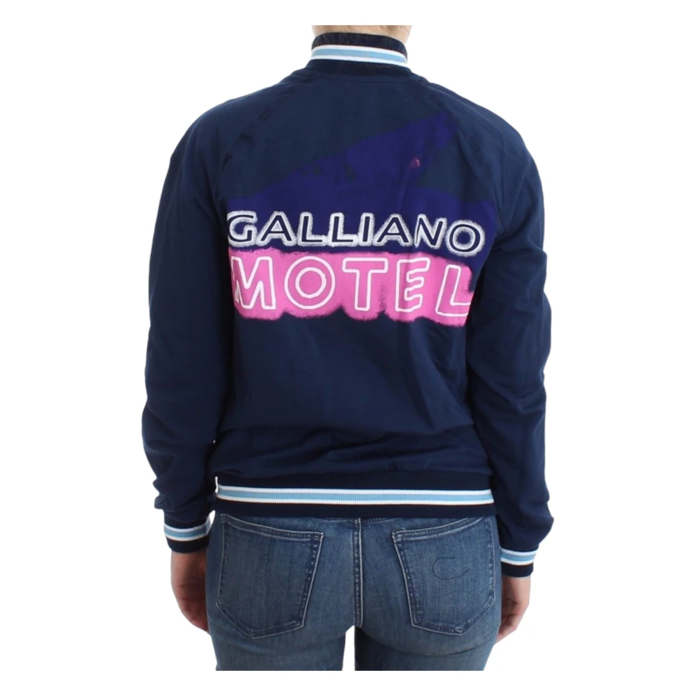 John Galliano Blauwe ritsvest met logodetail Blue Dames