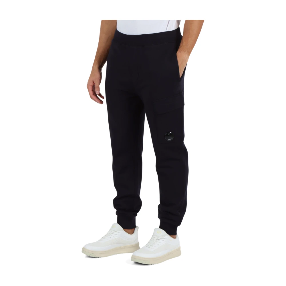 C.P. Company Katoenen sweatpants met logodetail Blue Heren