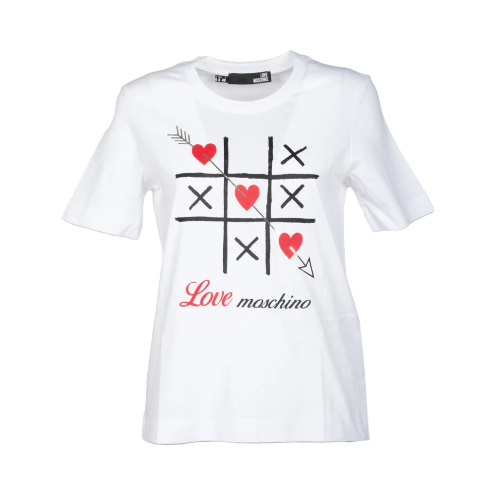 Love Moschino T-Shirt MET Print MET Motief Tris White Heren