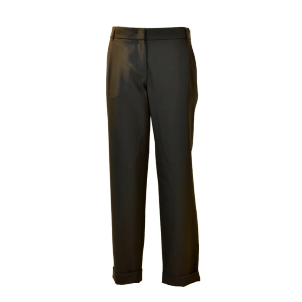 Max Mara Wollen broek met hoge taille recht model Black Dames