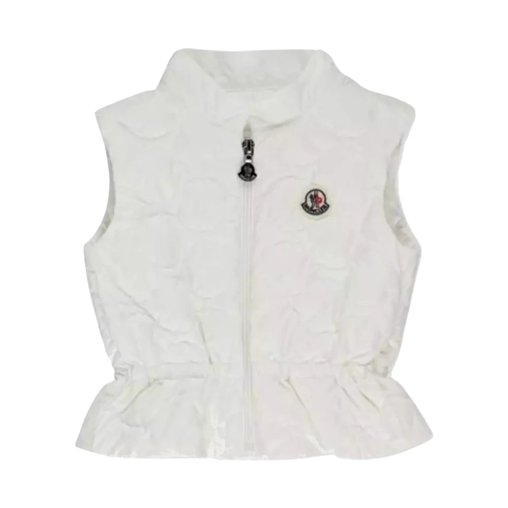 Moncler Vit Quiltad Väst White, Flicka