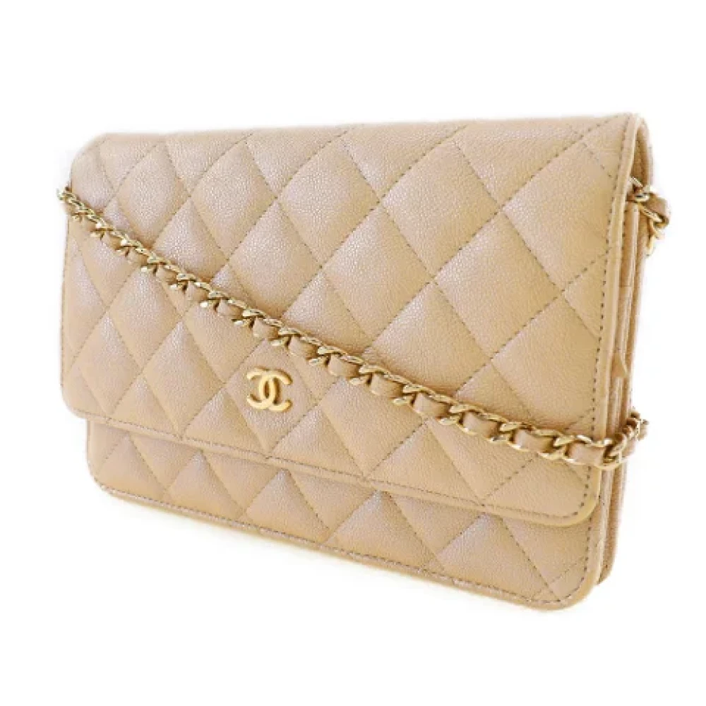 Chanel Vintage Pre-owned Leather chanel-bags Beige Dames