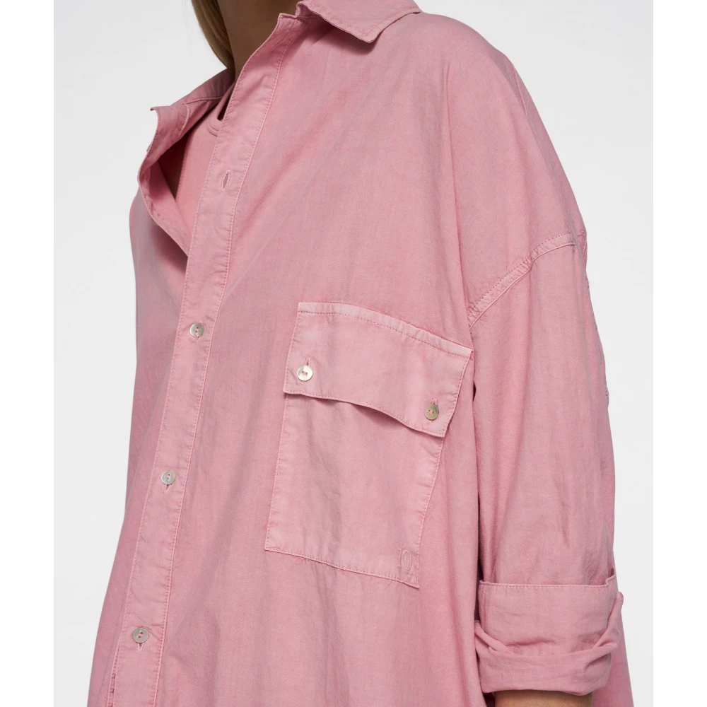 10Days Oversized Biologisch Katoenen Poplin Overhemd Pink Dames