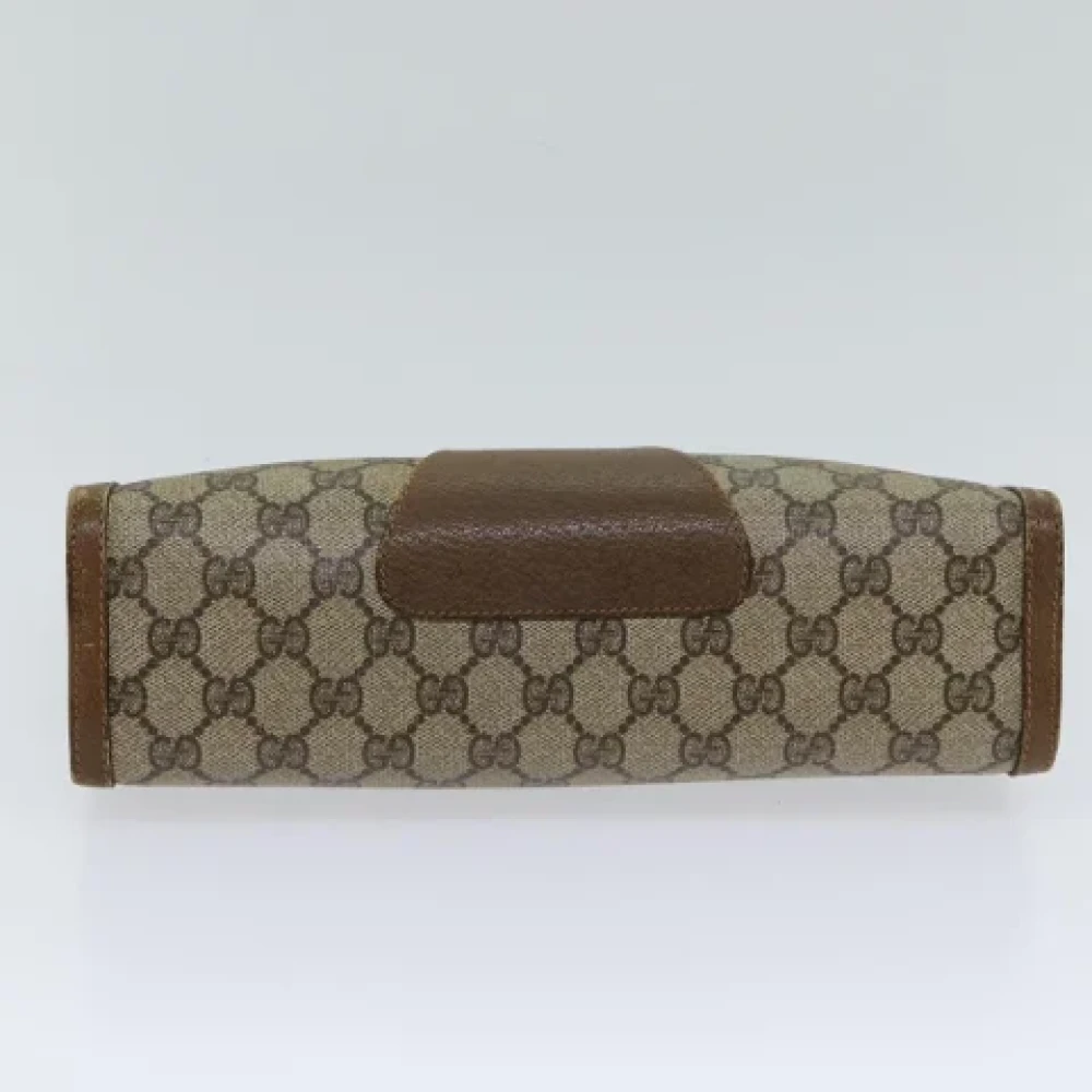 Gucci Vintage Pre-owned Leather clutches Beige Dames