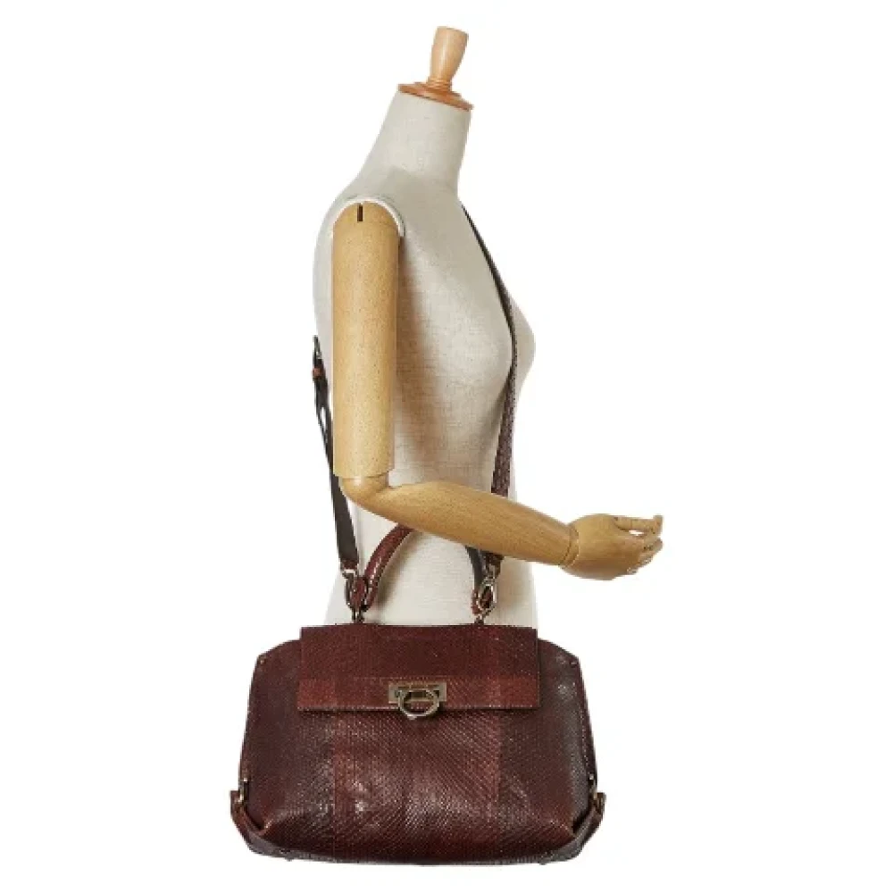 Salvatore Ferragamo Pre-owned Leather handbags Brown Dames