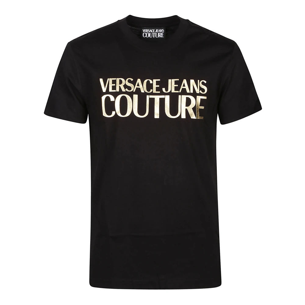 Versace Jeans Couture Zwart Goud Logo Tick Foil T-Shirt Black Heren
