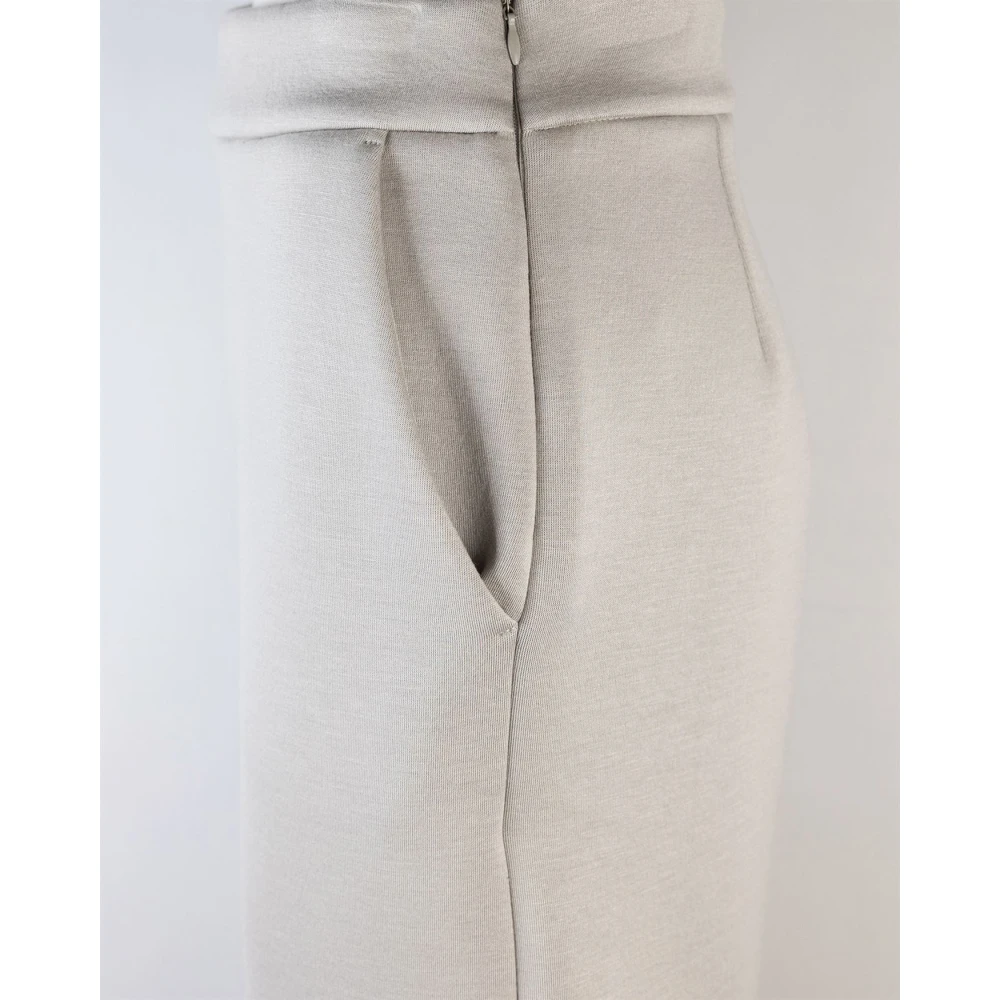 Max Mara Studio Basis Viscose Elastaan Broek White Dames