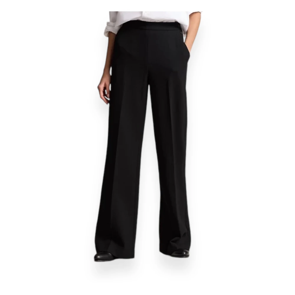 Polo Ralph Lauren Flat Front Broek in Klassieke Stijl Black Dames