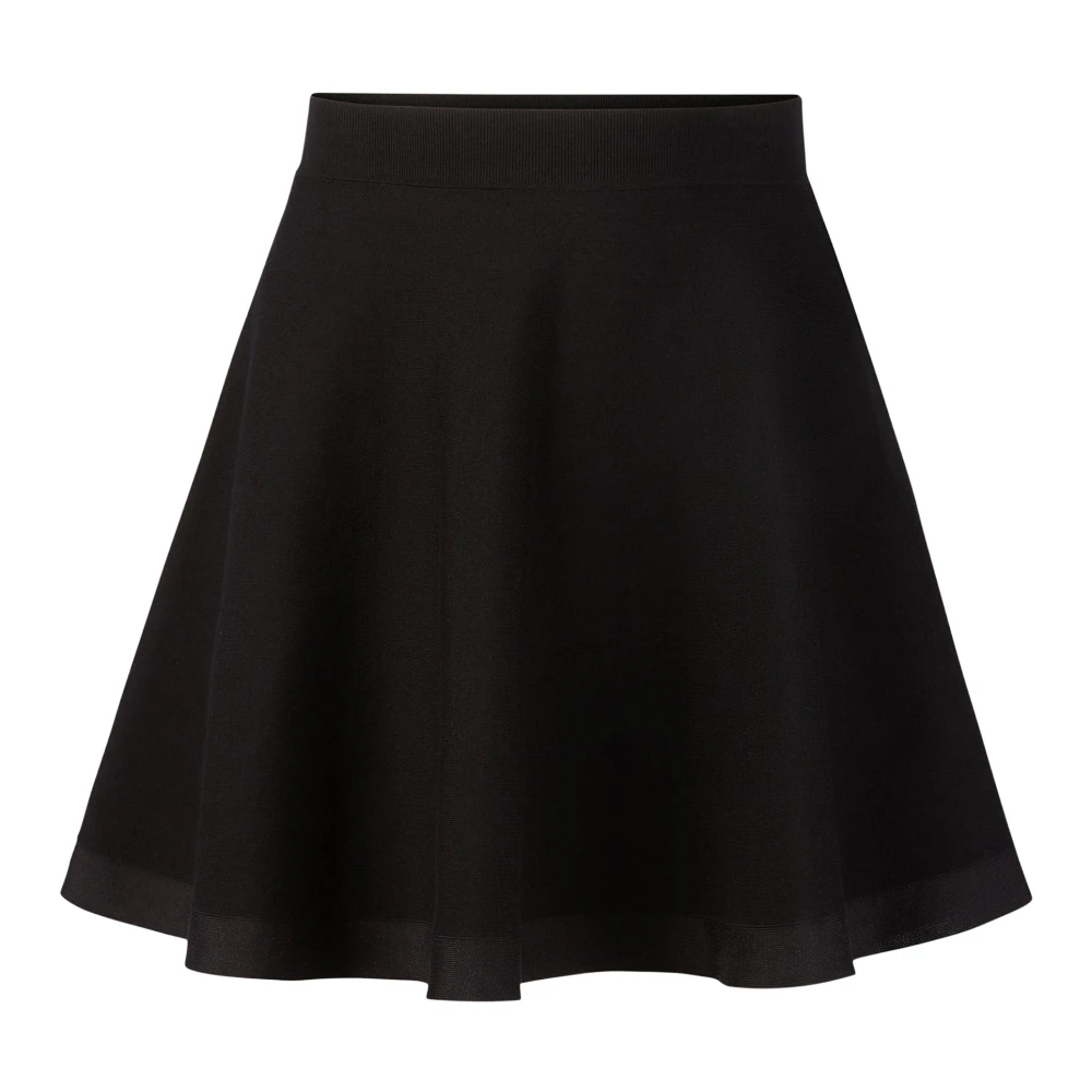 Nina Ricci Zwarte Wolmix Mini Flared Rok Black Dames