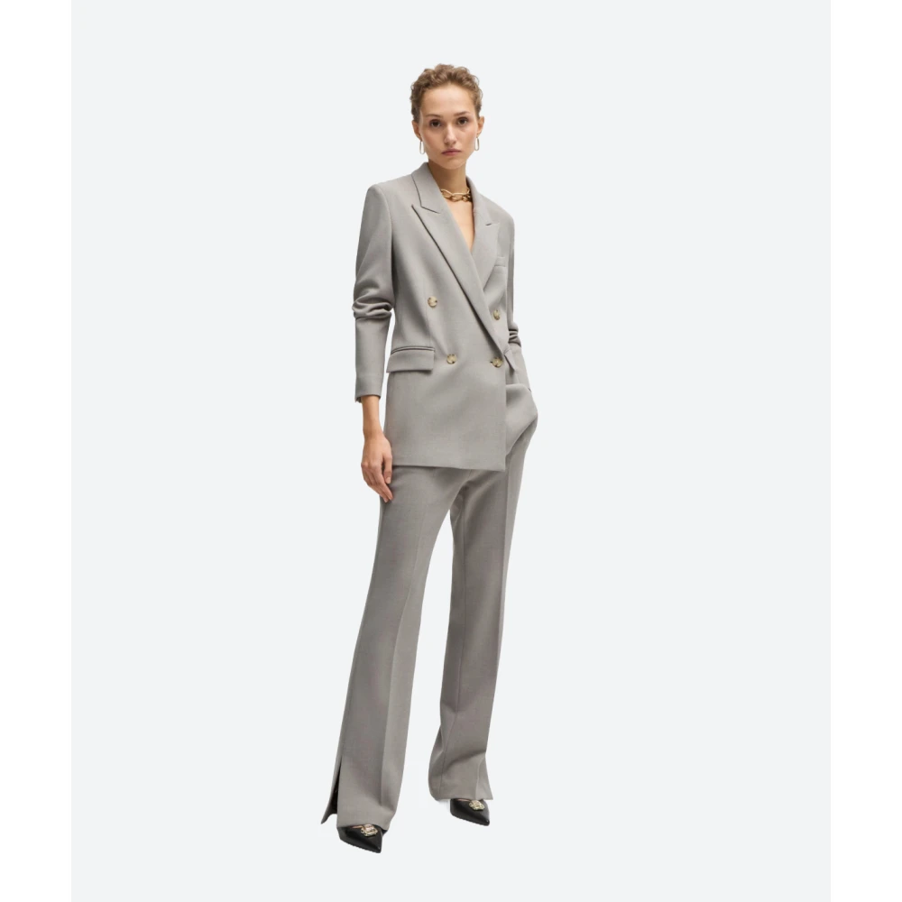 Hugo Boss Dubbelbreasted regular fit jas Gray Dames