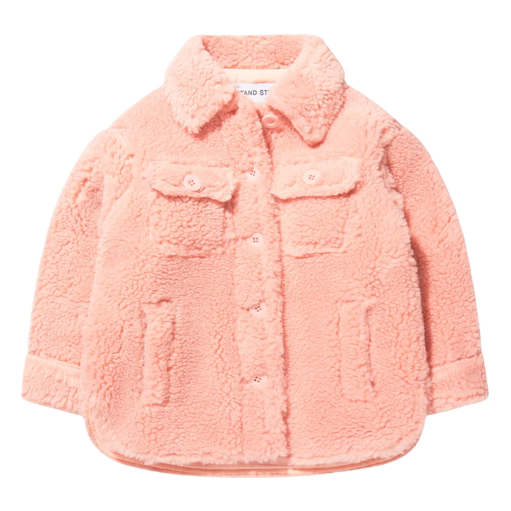 Stand Studio Women's Pink Faux Fur Sabi Mini Jacket