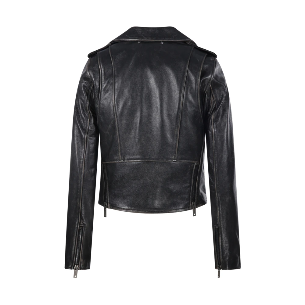 Golden Goose Zwarte Bikerjas Black Dames
