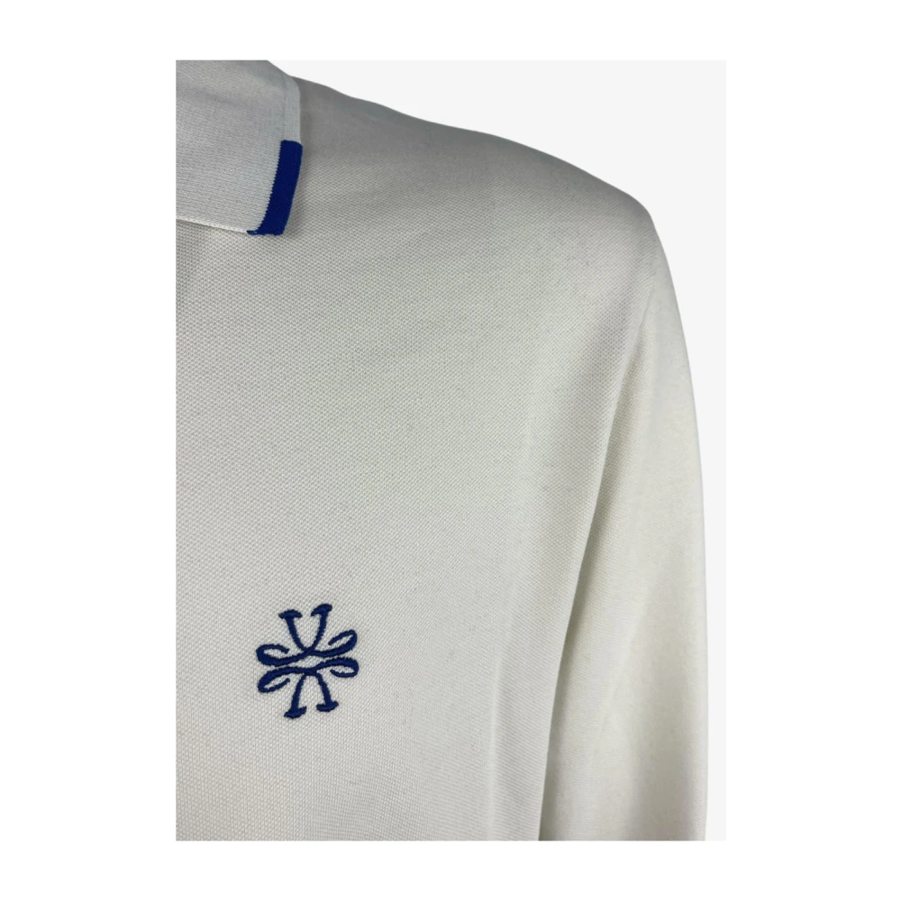 Jacob Cohën Geborduurd poloshirt met lange mouwen White Heren