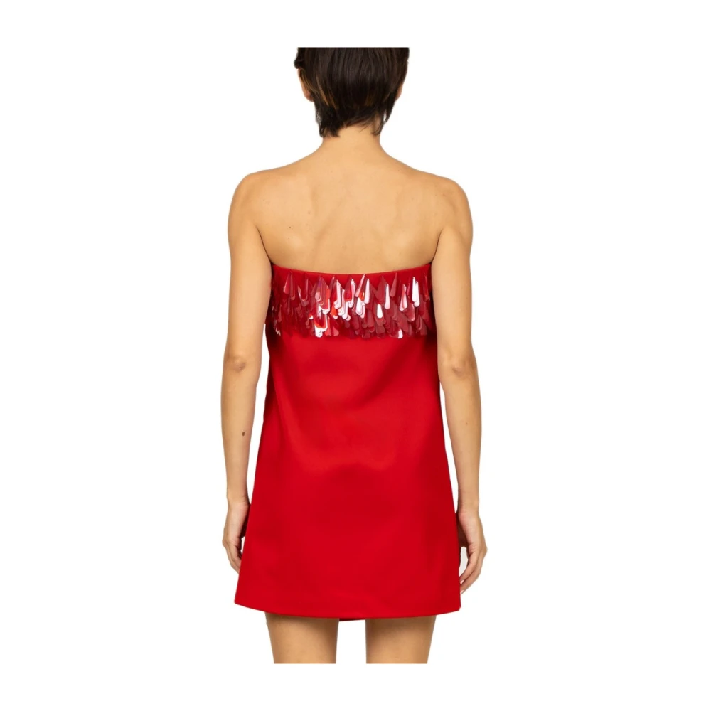 Amen Rode Polyester Jurk met Applicaties Red Dames