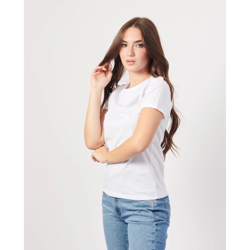 Hugo Boss Witte T-shirt met bedrukt logo White Dames