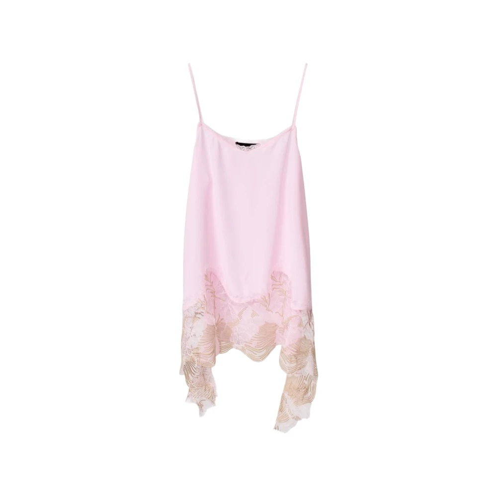 Fabiana Filippi Pink Asymmetric Tank Top - Female - Sleeveless Tops - Xs - Tops