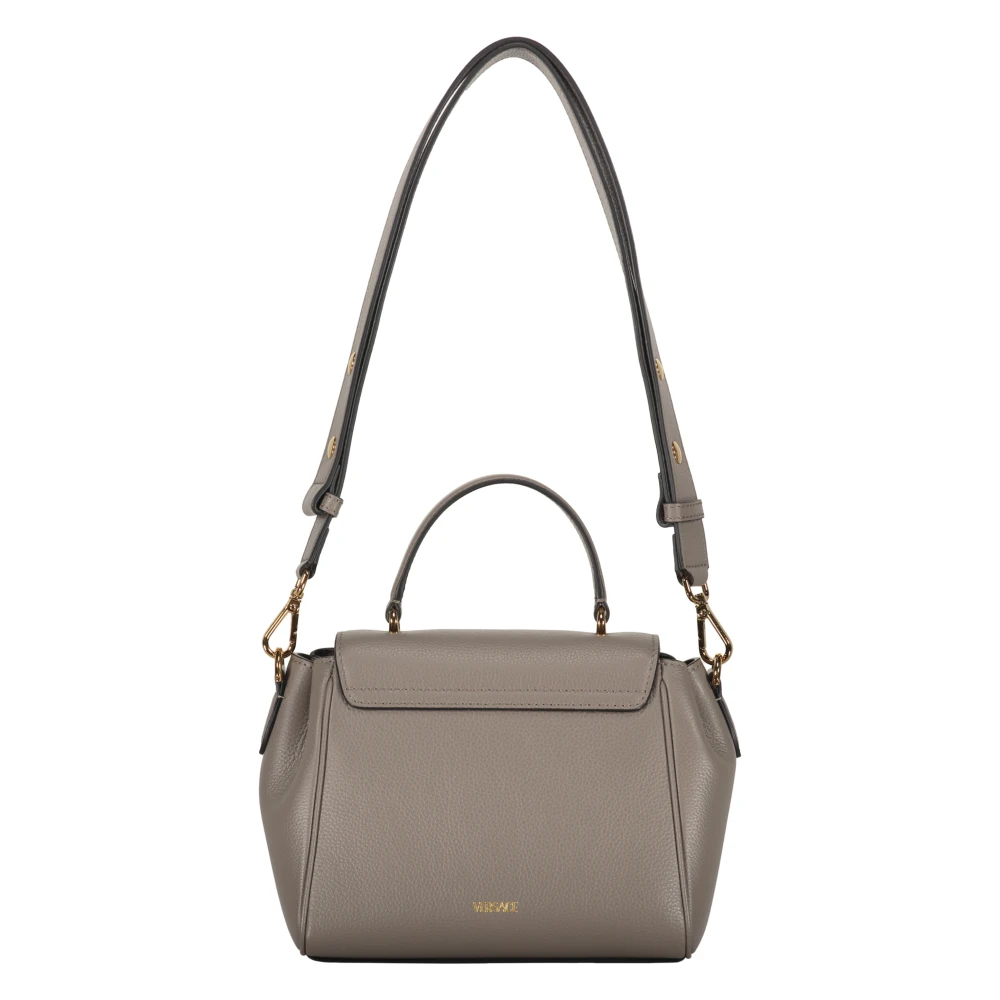 Versace Crossbody Tas van Kalfsleer met Klep Sluiting Gray Dames
