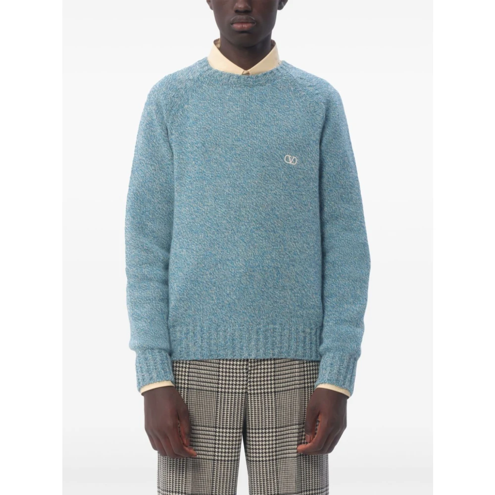 Valentino Garavani Blauwe Crew Neck Sweater Blue Heren