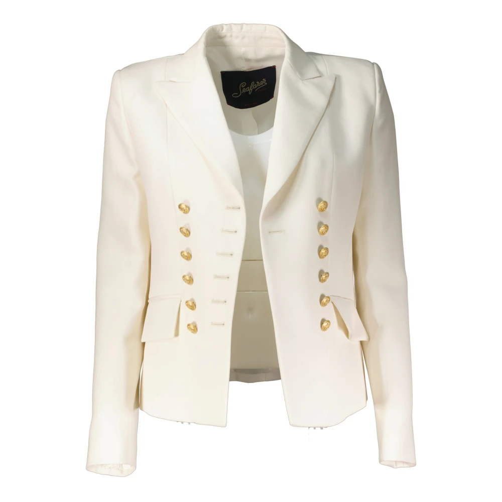 Seafarer Kort Getailleerde Blazer van Wolcanvas White Dames